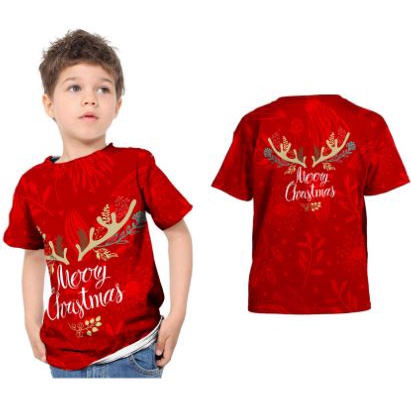 Kaos Baju T-shirt Murah Anak Laki-Laki Dan Perempuan Merry Christmas Natal 2021 Art13