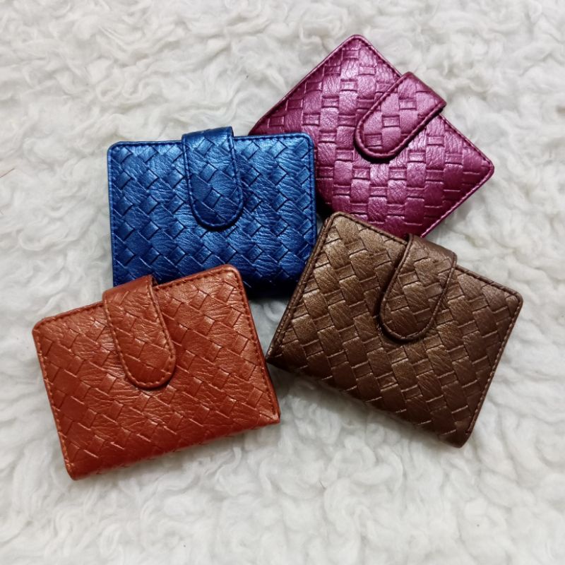 Dompet kartu kancing 2 slot kartu 14 ada slot uang Kertas Murah Import Wanita Pria THR