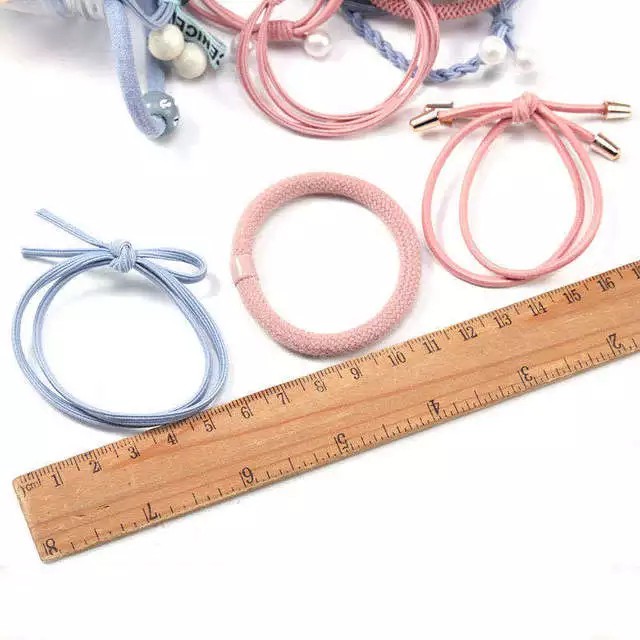 12pcs/set Ikat Rambut MF45 Simple Bahan Karet Untuk Wanita NO BOX