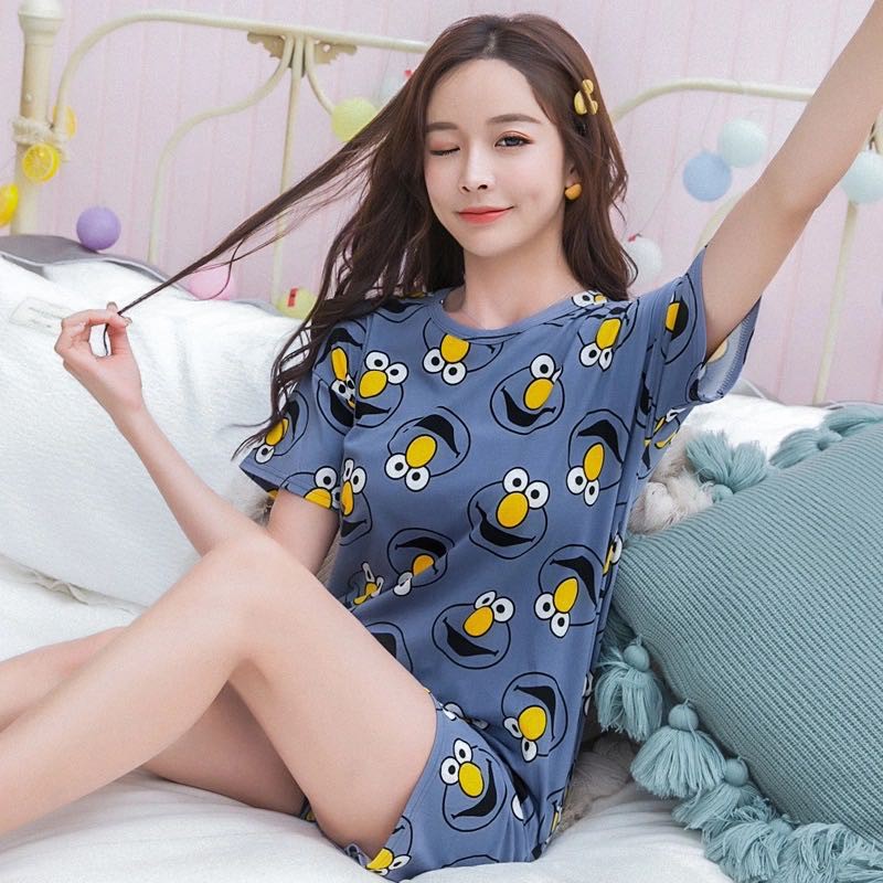 Baaju.id Set Baju Tidur Piyama Import Motif Kartun Imut Baju Rumah / Baju Santai Wanita KR1007