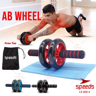 SPEEDS Ab Wheel Roller / Ab Roller Double Wheel / Alat Push Up Stand Bar Alat Gym / Abdonimal Roller 009-4