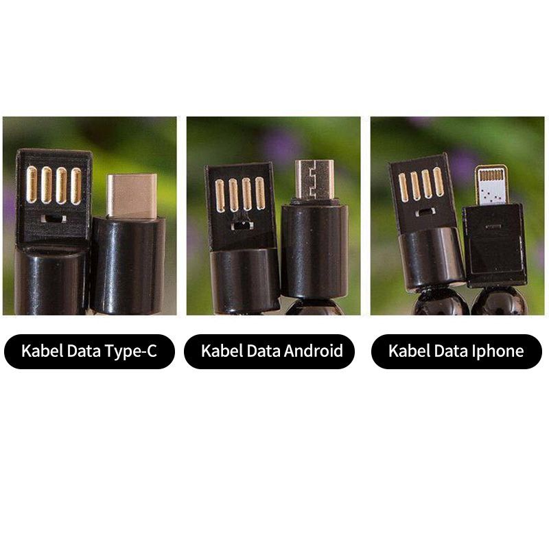 Kabel Data Micro USB Tipe Android / Apple C Model Gelang