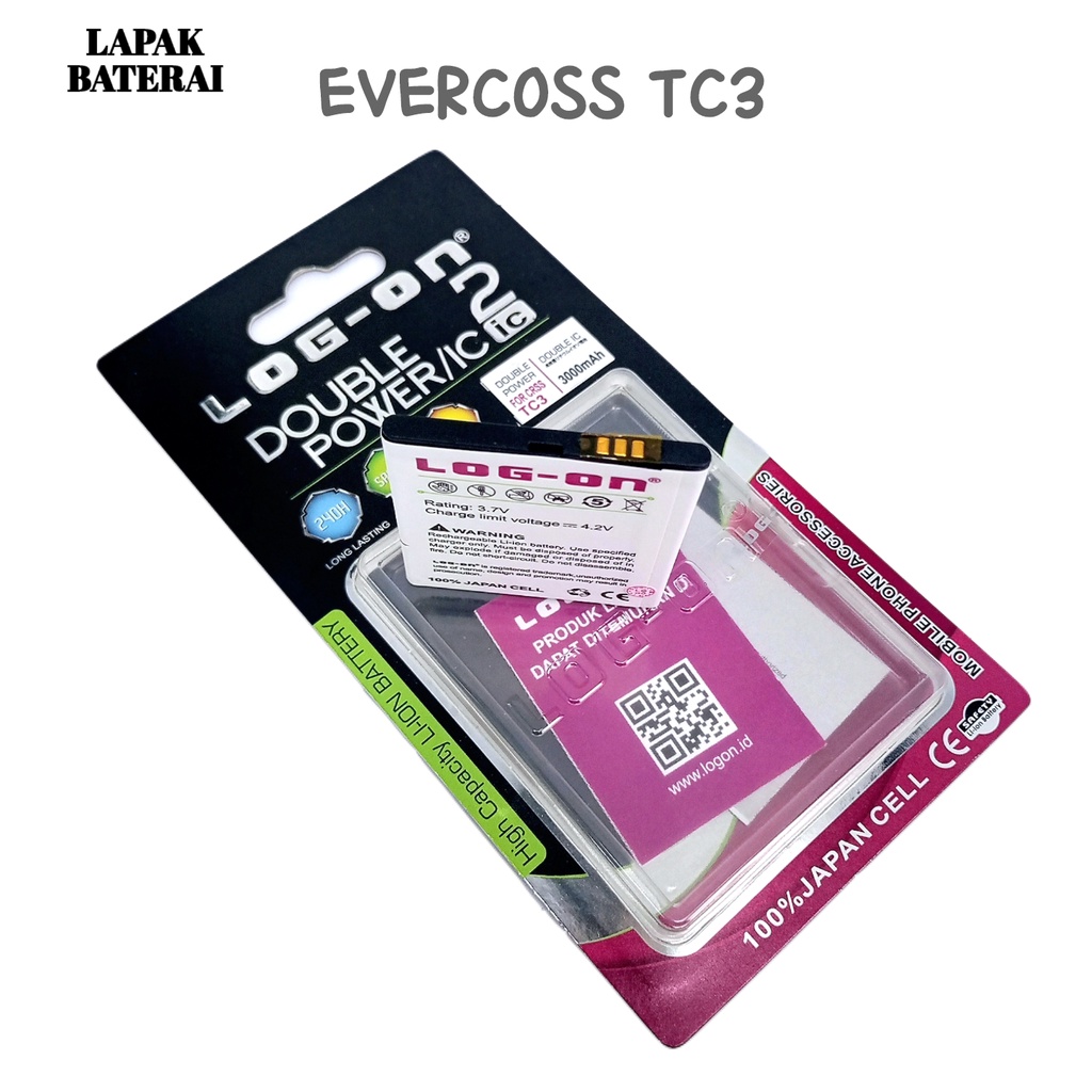 LOG - ON Evercoss TC3 Baterai Double IC Protection Battery Batre