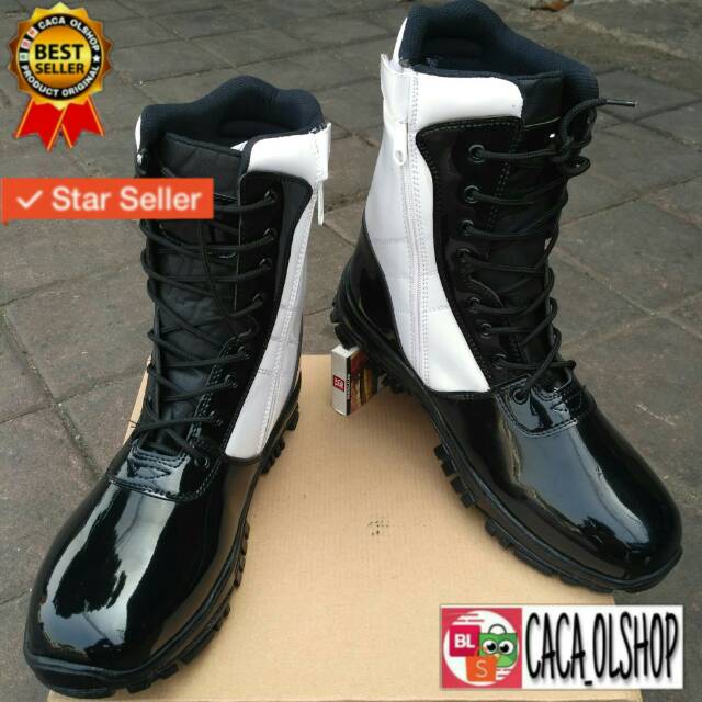 Sepatu PKD PROVOS PM Kulit Glossy Dobel Resleting