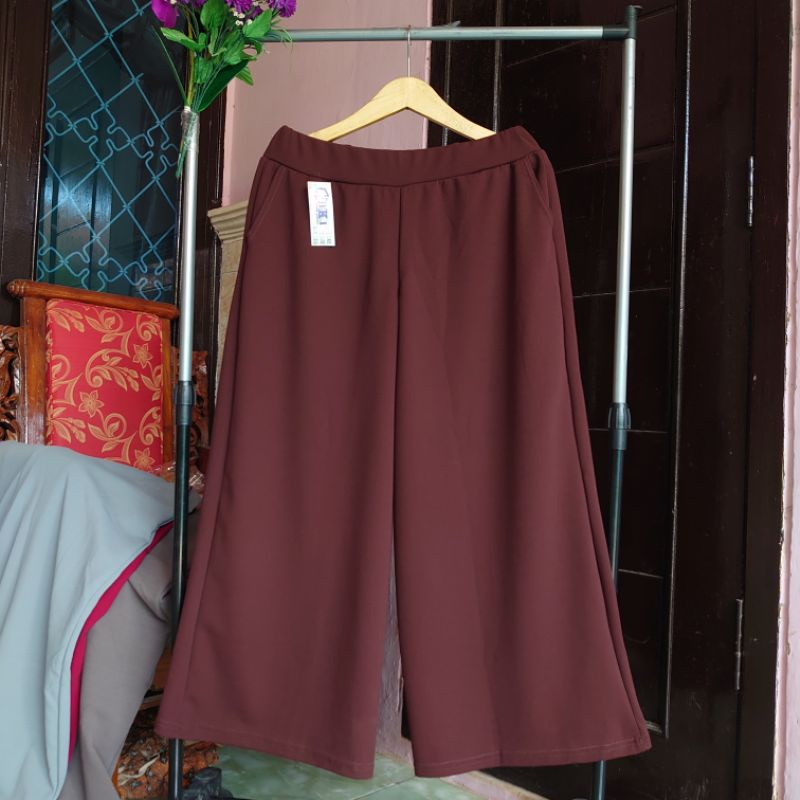 COD✅SIZE JUMBO REMAJA EDISI fit up BB 50 - 99kg / KULOT PAHA &amp; PINGGUL LONGGAR | Crepe Waffle TEBAL &amp; RINGAN celana kulot panjang wanita/santa/bawahan wanita/XXXXL/big size/jumbo/kasual/original