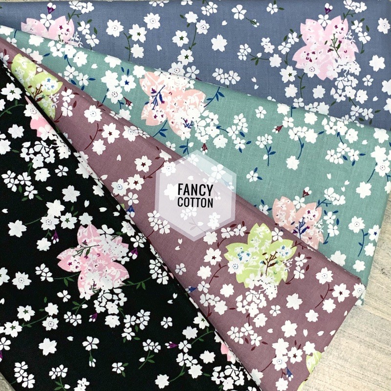 kain katun jepang motif sakura blossom D1704