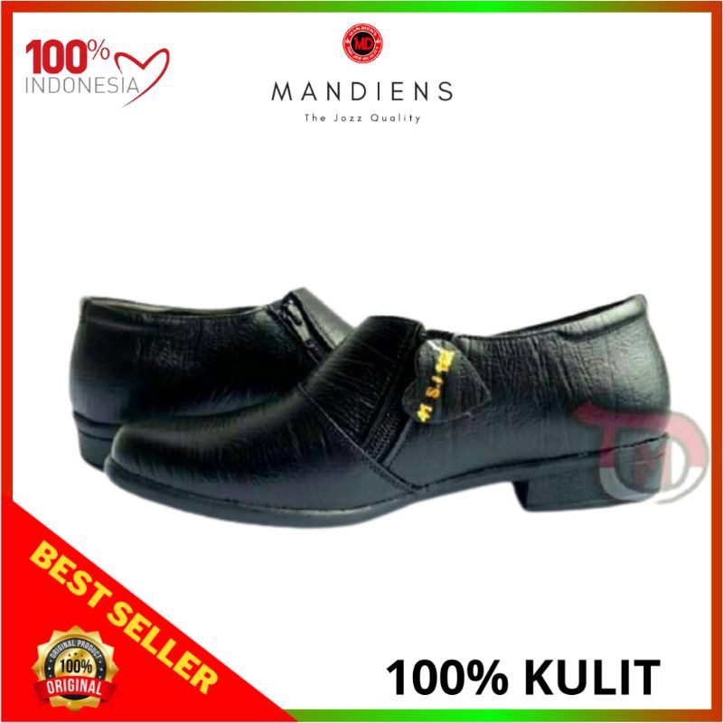 MANDIENS Sepatu Wanita Halfboot Pdh Polwan Bahan Asli Kulit Sapi Berkualitas Branded Premium HLB112 HLB113