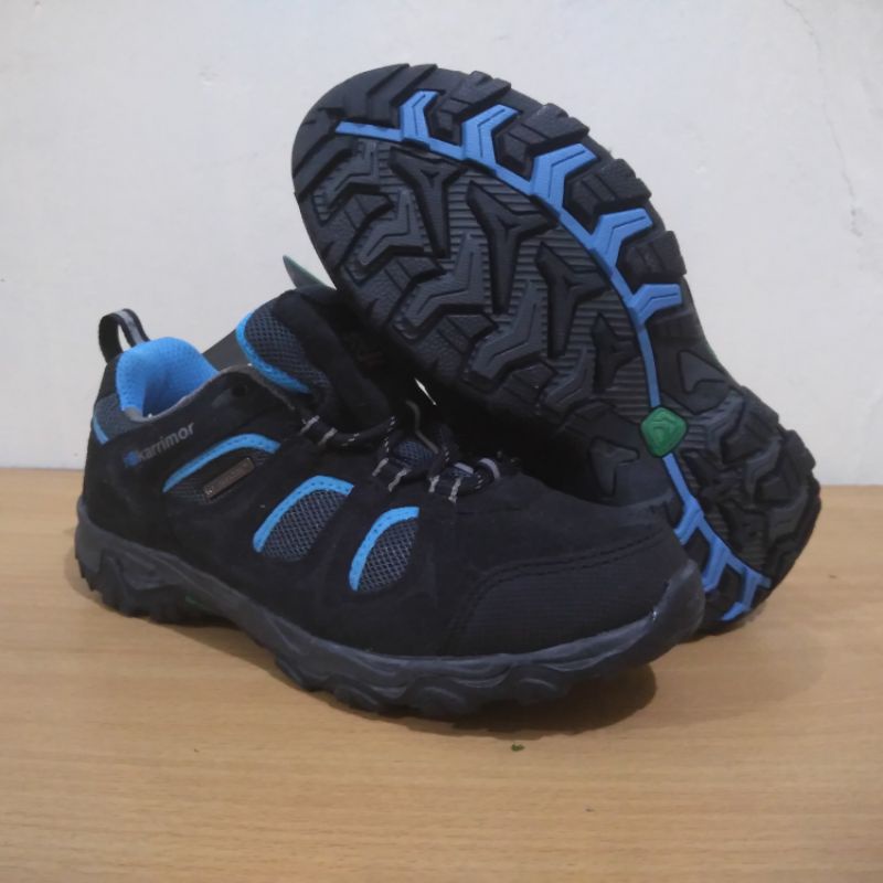 Sepatu Gunung Hiking Outdoor Anak Laki Cowok Karrimor Mount Low Original Black Blue