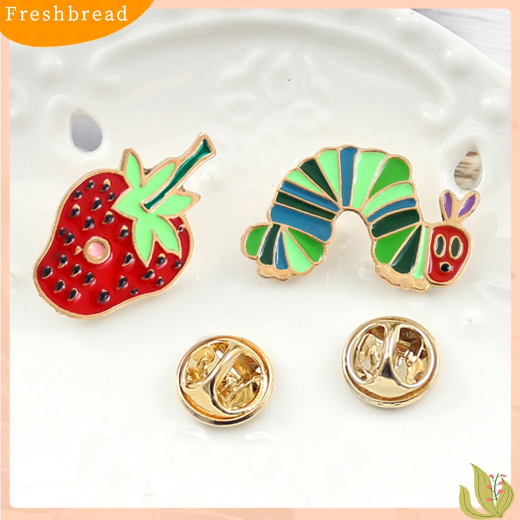 [ TERLARIS]Brooch Pin Strawberry Shape Portable Unisex Funny Enamel Brooch Pin Set for Daily Life