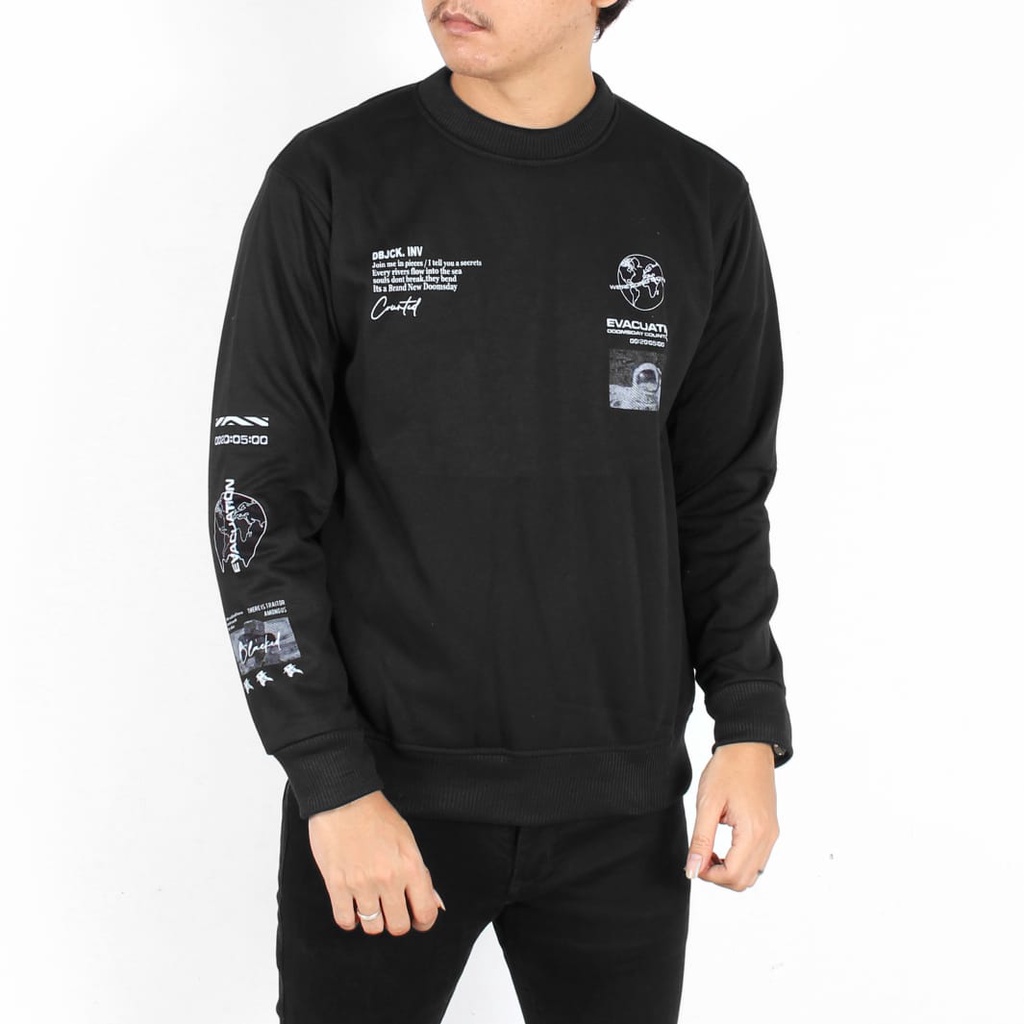 Crewneck Nasa H*M Evacuation Putih Full Lebel Uniqlo l Sweater North South East South East West Russ Premium Quality Termurah Bahan Tebal