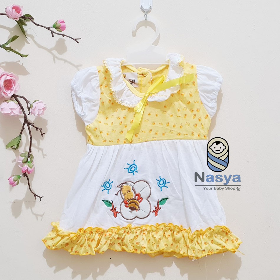 [MK-006] Dress Anak Perempuan / Dress Kerah Bayi dengan renda susun (0-12 bulan)