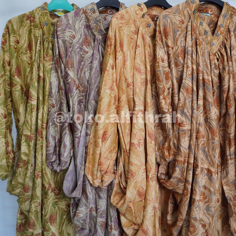 Gamis maxmara selendang motif batik