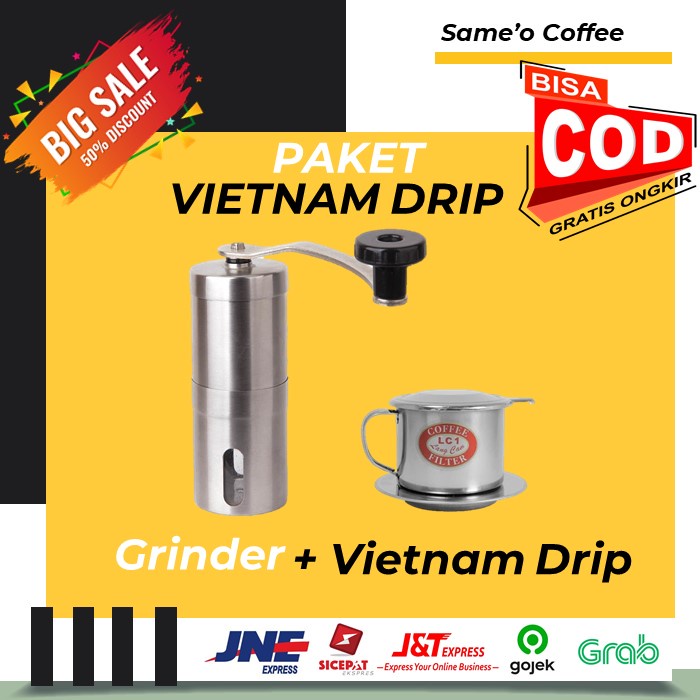 PAKET COFFEE GRINDER + VIETNAM DRIP ( ALAT SEDUH KOPI MANUAL )