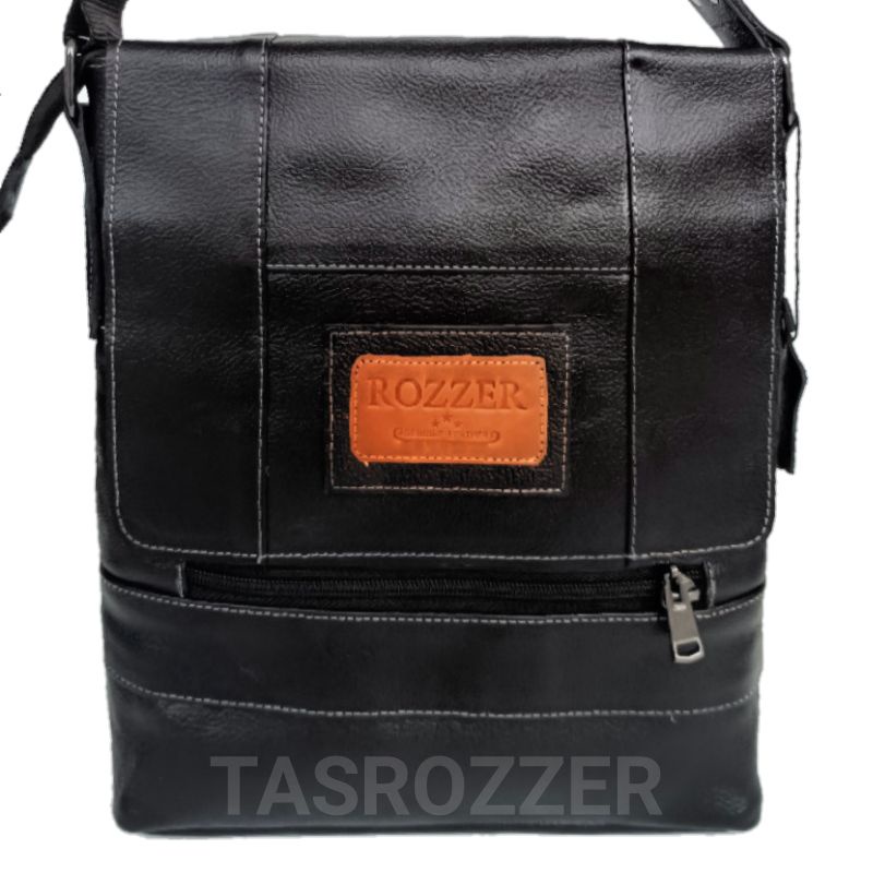 Tas kulit sapi pria model sleting tutup by rozzer