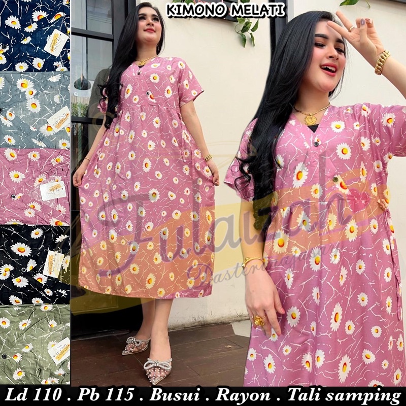 Daster Kimono Rayon Busui Murah Bahan Adem Halus Kekinian-KIMONO MELATI