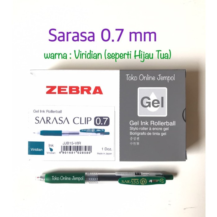 

Mantap Atk0820Sr 0.7 Viridian Green Jjb15-Vir Sarasa Zebra Gel Pen Clip Ink Bagus