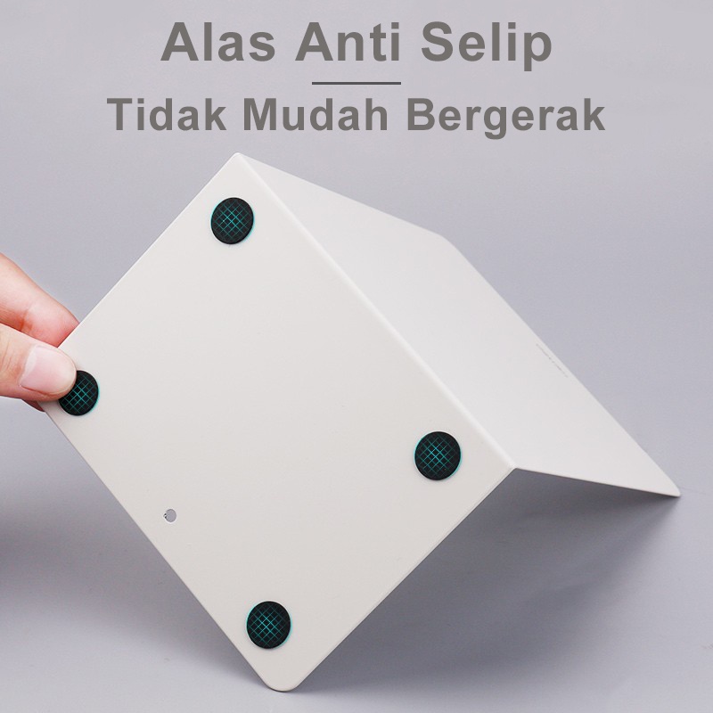 Deli Penyangga Buku Book Stand Pembatas Buku Besi Penahan Buku 2pcs/Pack Krem Kelabu Organisator Book End