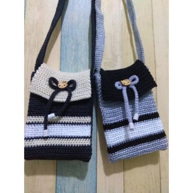 Tas rajut HP cantikk /tas souvenir /tas simple