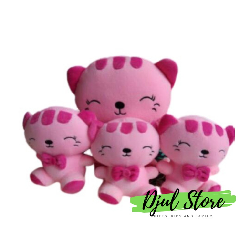 [BISA COD] BONEKA KUCING BERANAK 3 INDUK 45CM