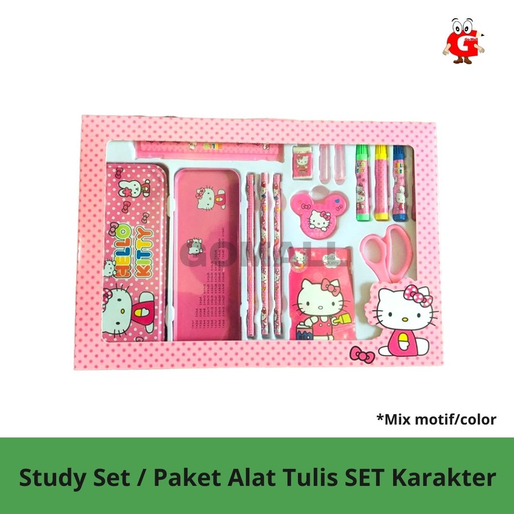 

Study set / stationery set / paket alat tulis anak Hello Kitty