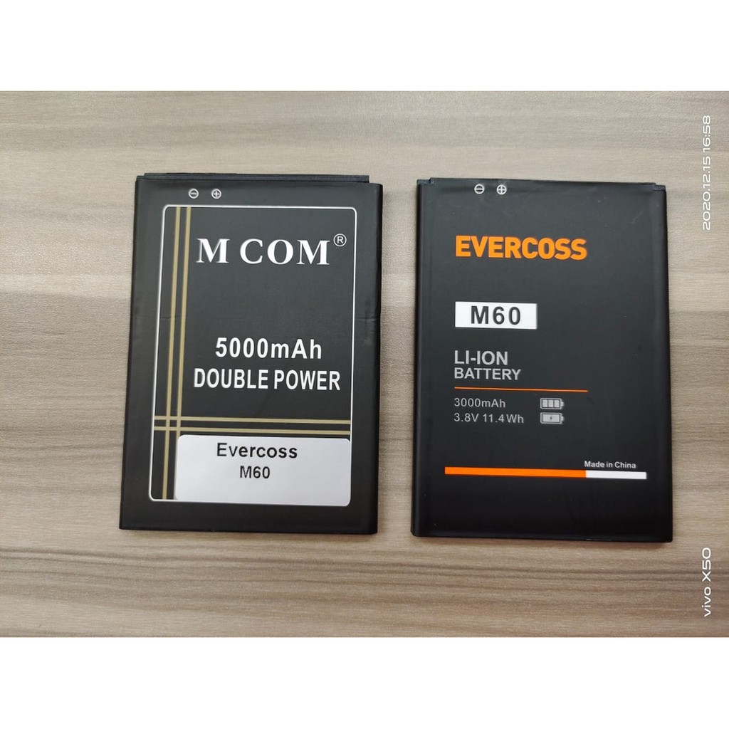 Battery Batre Baterai Double Power Mcom Evercoss M60