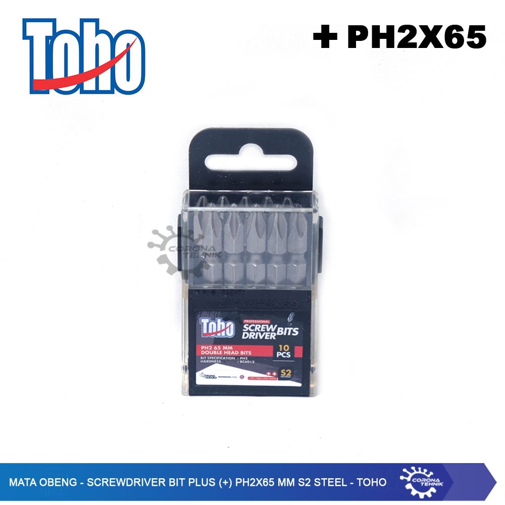 Toho - Mata Obeng - Screwdriver Bit Plus (+) PH2x65 mm S2 Steel