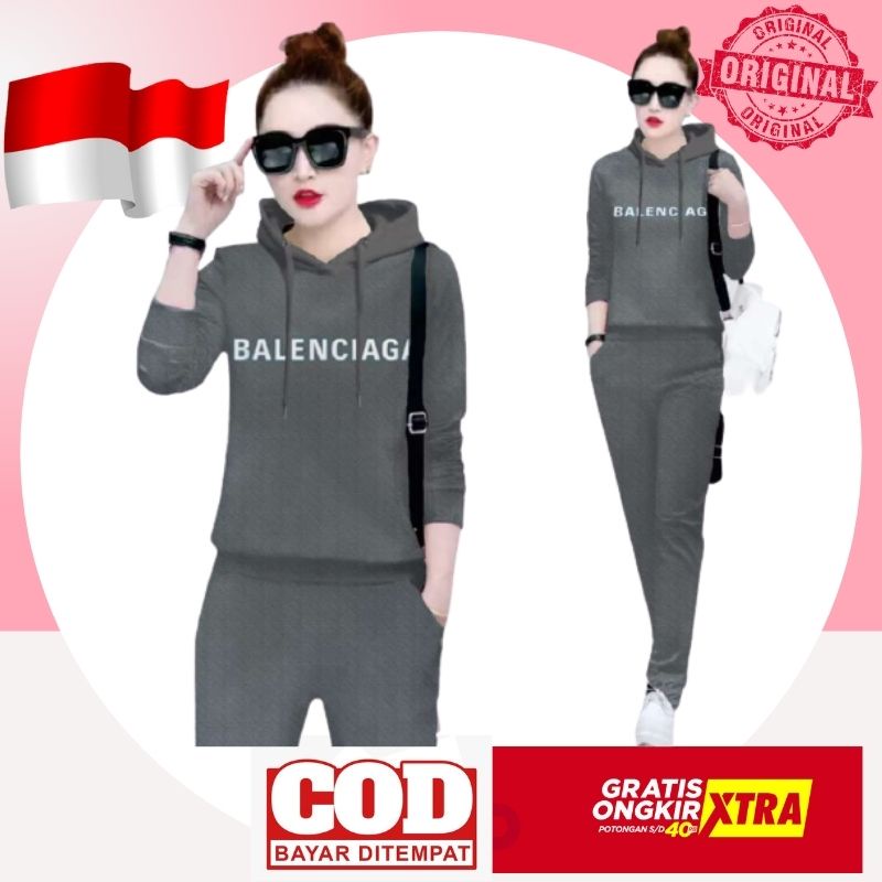Baju Pakaian seragam Setelan Kaos Olahraga Jumbo Senam Cewek Training Wanita Balen Hodie