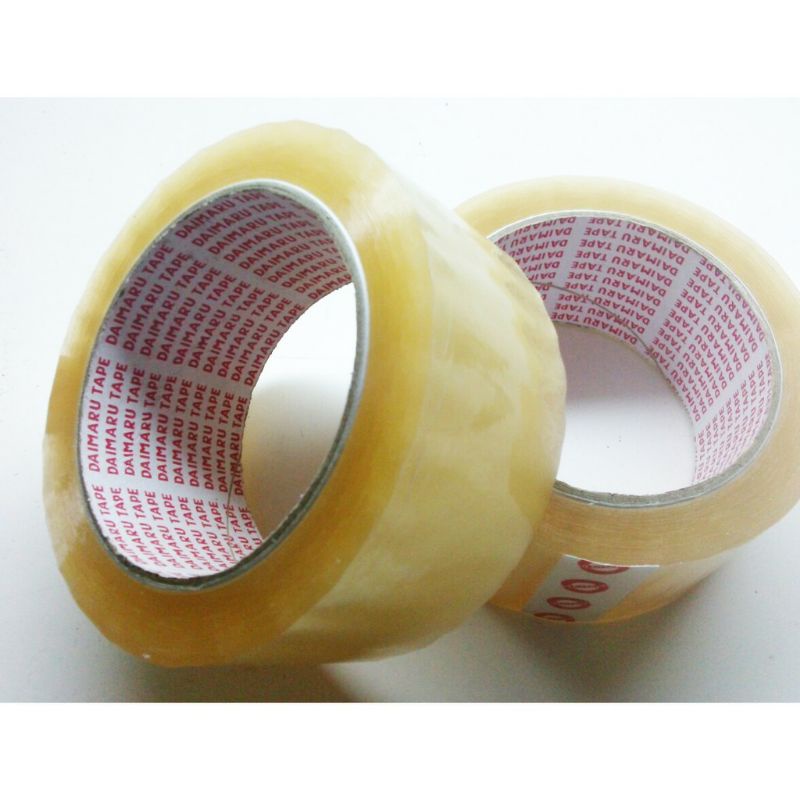 Lakban Daimaru Tape Isolasi 2 inch x 90 Yard Bening / Coklat