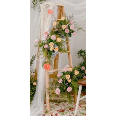 DEKORASI TANGGA PERNIKAHAN TANGGA KAYU JATI DEKORASI ACARA |Benqulinojati