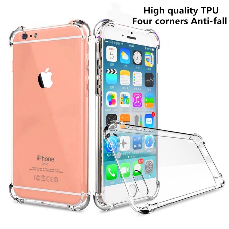 Casing Soft Case Bahan TPU + Serat Karbon Shockproof untuk iPhone 6 / 6S / 7 / 8 Plus