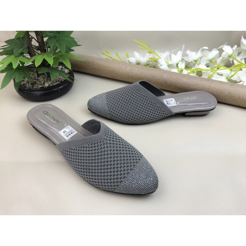 GRAVICI - Sandal Flat Rajut Import Wanita Elegan NR-06