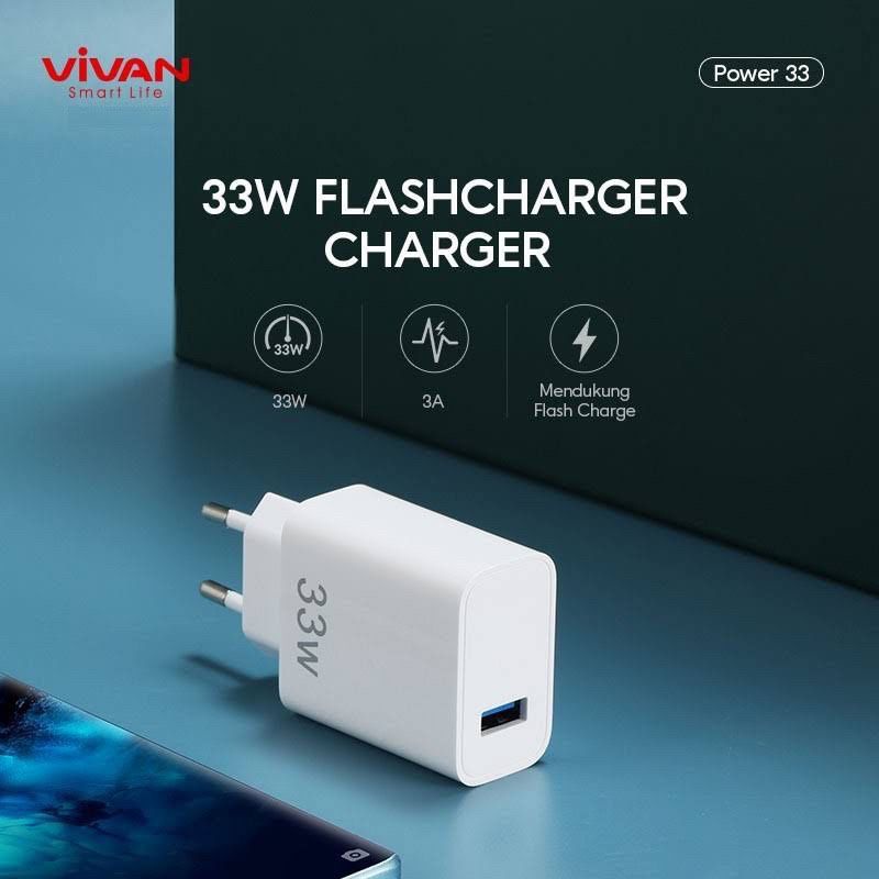 [VIVAN 33Watt] ADAPTER CHARGER 33W FLASH CHARGE SMART PROTECTION POWER CHARGER 33WATT VIVAN