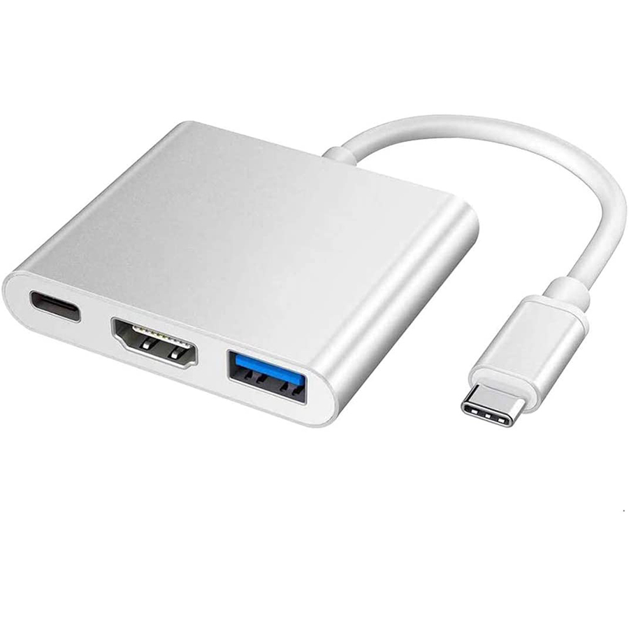 Adaptor Multiport Usb C Ke Hdmi Dan Usb 3.0 Tipe C 4k Video Usb 3.0 Pd Pengisian Cepat Untuk Laptop Dan Ponsel