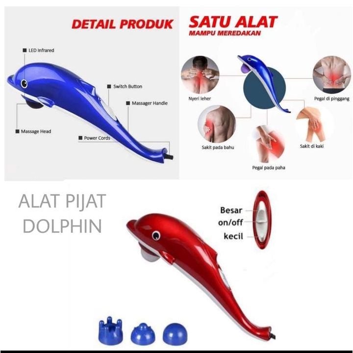 ALAT PIJAT BENTUK LUMBA LUMBA 3 MATA / Dolpin 3 in 1 / Magic Hand Massager