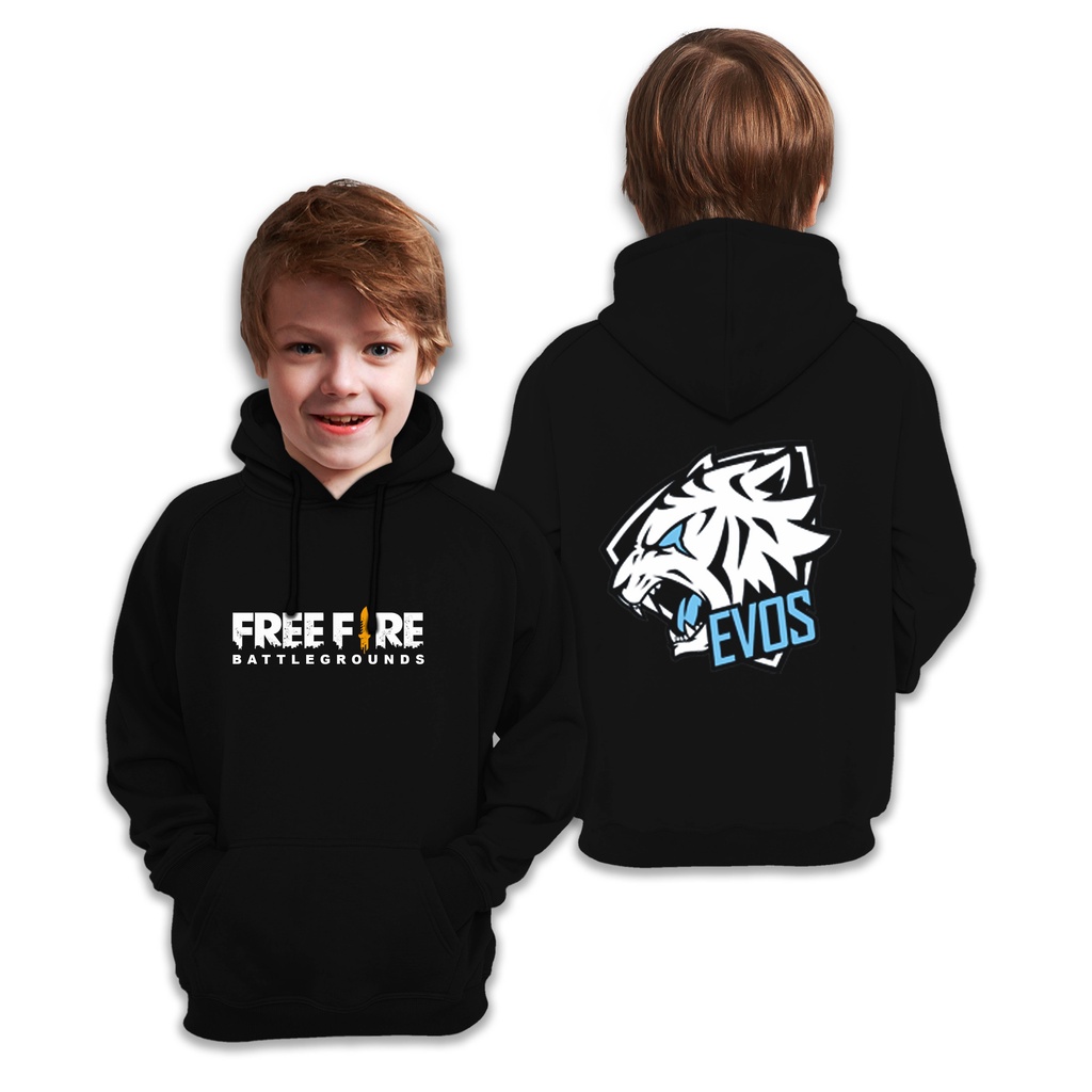 SWEATER JAKET HOODIE ANAK  FREE FIRE EVOS FF