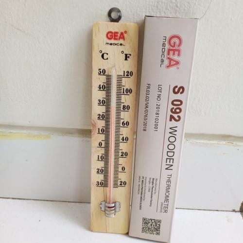 Thermometer Wall Kayu GEA Termometer Dinding suhu ruangan Onemed Penetas Telur Kandang Ayam