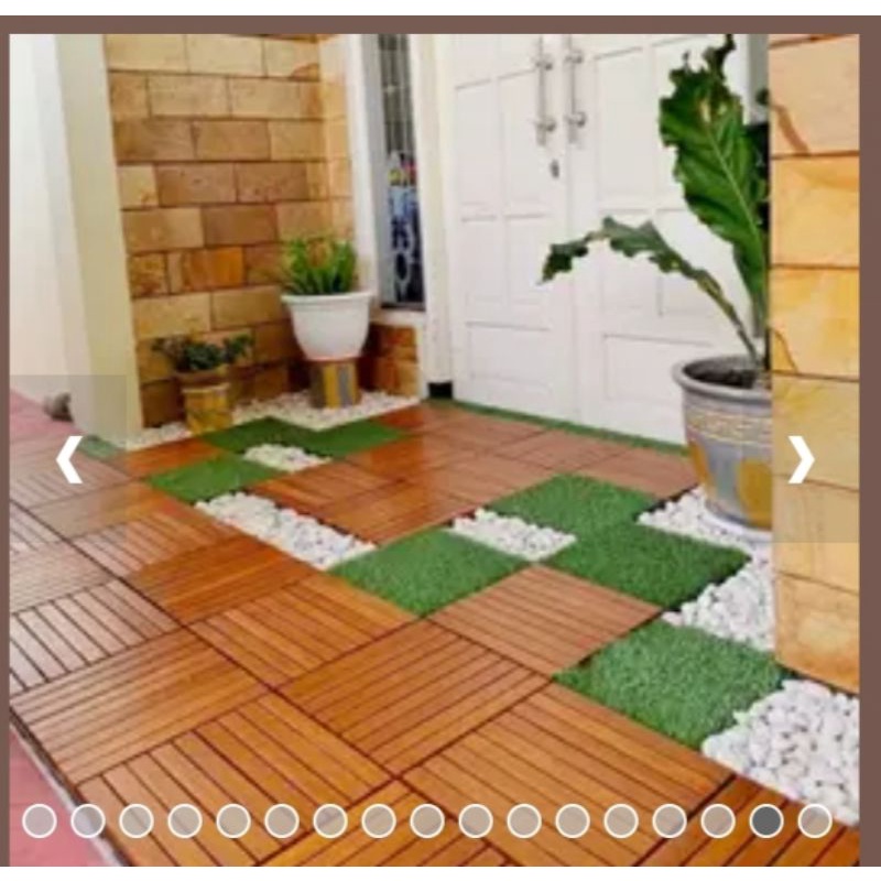 Indowoodis:Decking tile/ Lantai Kayu Jati Bongkar Pasang Full pernis anti rayap garansi 1 tahun