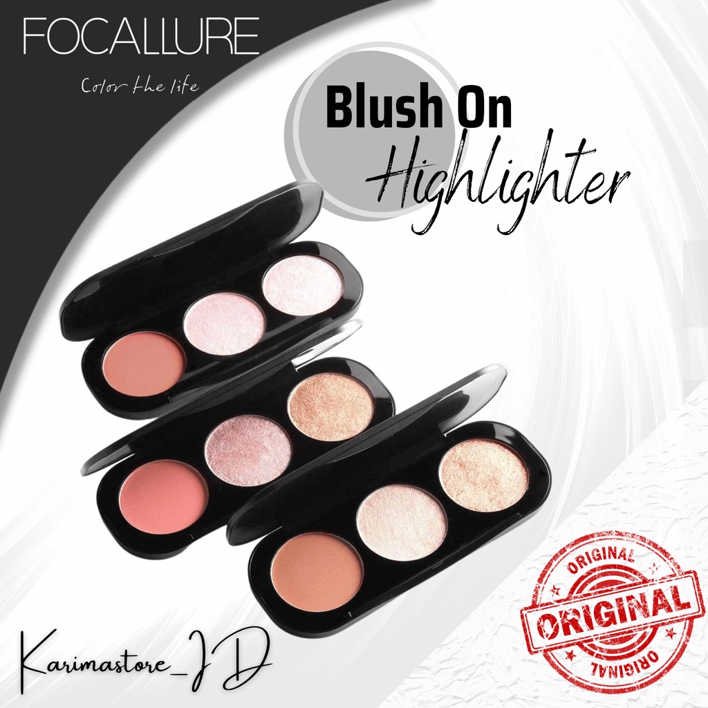 Original FOCALLURE Trio Blush on Highlighter &amp; Contour palette FA26