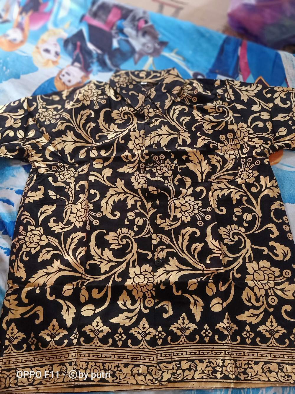 Batik Gamis Murah Hitam Kembang Baju Atasan Wanita Seragam Pekalongan Alkhalis