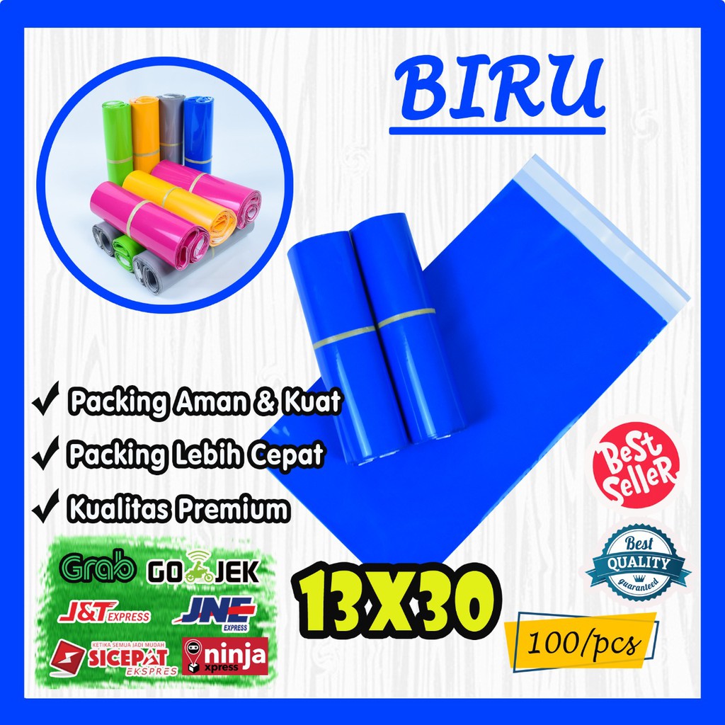

Polymailer kantong kemasan amplop plastik tebal 13X30 WARNA @100 PCS - GLOSSY mewah elegan RJ4