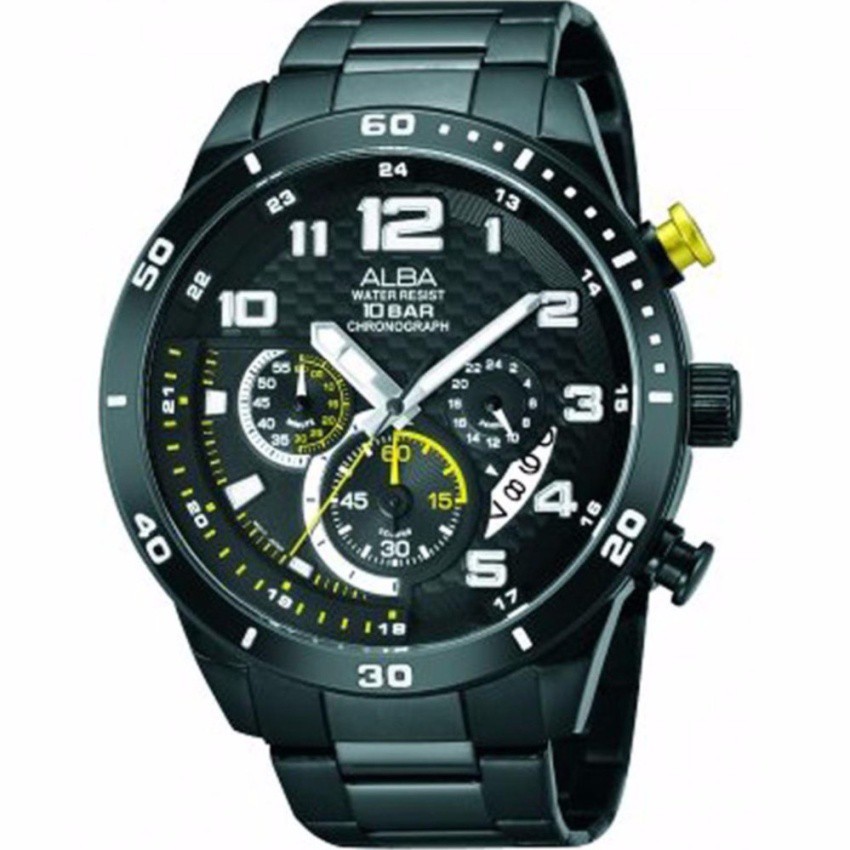 Alba Original - ALBA Chronograph - Jam Tangan Pria - Hitam - Stainless Steel - AT3467X1