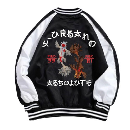 Jaket Sukajan Baseball Kucing Neko / Jaket Bomber Sukajan Jepang Cospalay Anime Pria Wanita