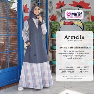 Gamis syari mutif armella terbaru casual kekinian