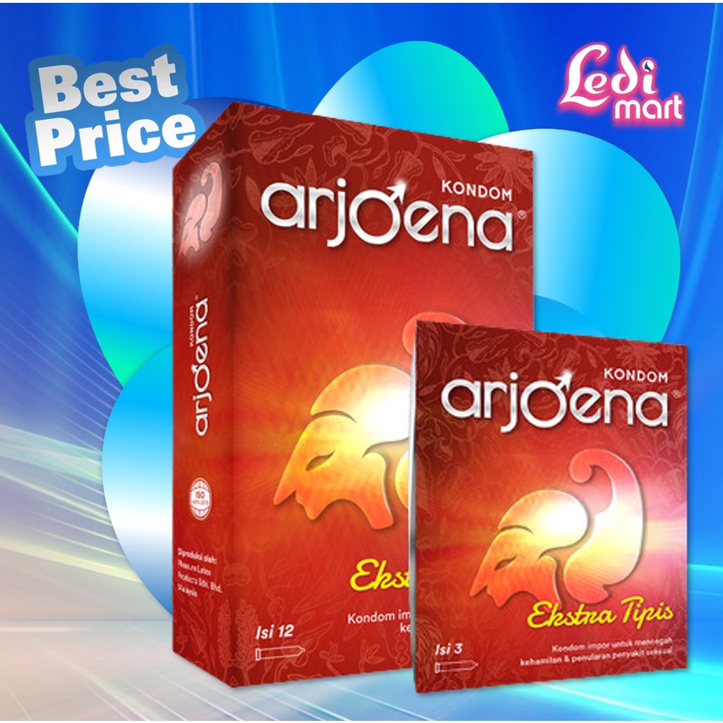 ORIGINAL Kondom Arjoena Extra Tipis Isi 3 &amp; 12 Pcs / Kondom Arjoena / Arjuna / LEDI MART