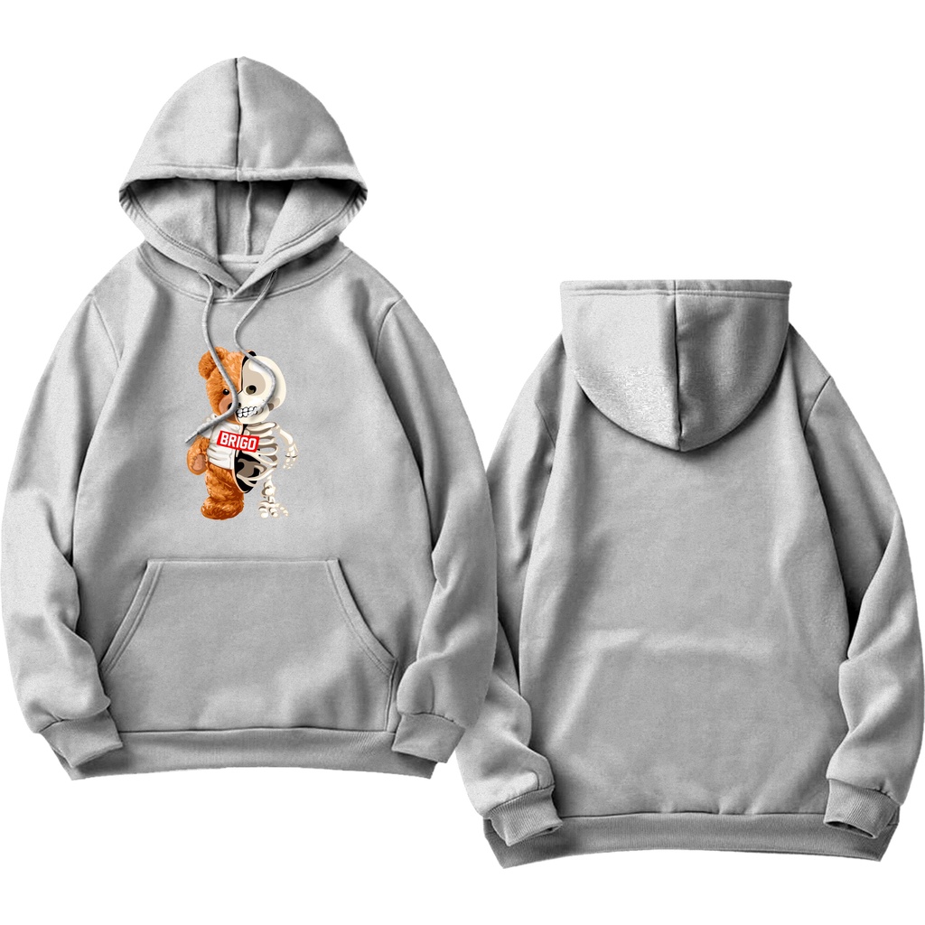 Sweater Hoodie BRIGO Sablon DTF Fleece Cotton || BRIGO Jumper Hoodie Beruang 2muka M-XXL (Pria &amp; Wanita) Free stiker&amp;Gantungan Kunci