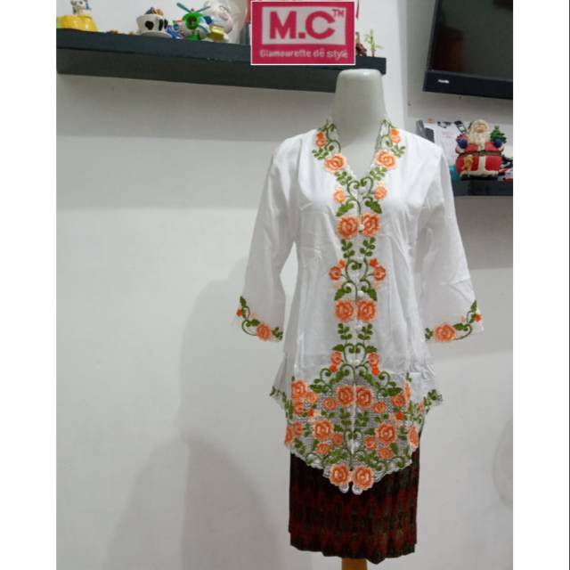 NEW | Merk: M.C™ Glamourette de style | Kebaya Lokal | Set Kebaya Encim Katun Bordir | Size M