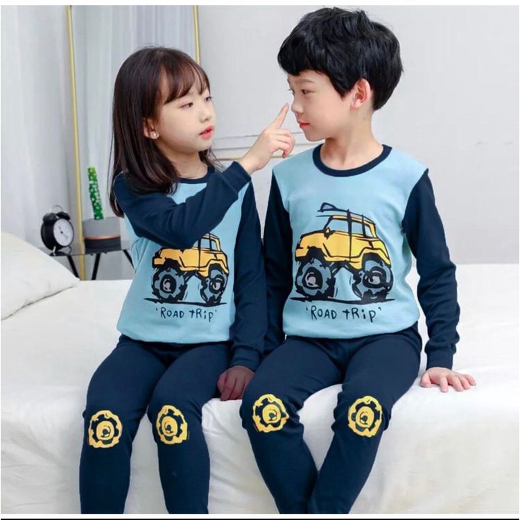 SETELAN PIYAMA KAOS BAYI ANAK MOTIF TRUCK MONSTER ROAD STRIP SIZE 6 BULAN-5 TAHUN BAHAN KATUN LEMBUT TERBARU BEST QUALITY/ SETELAN PIYAMA KAOS BAYI ANAK LAKI LAKI/ SETELAN PIYAMA KAOS BAYI ANAK PEREMPUAN/ SETELAN PIYAMA KAOS BAYI ANAK COWO