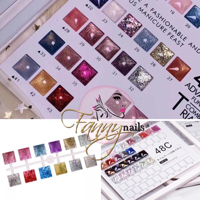 NAIL TIP DISPLAY SQUARE BOOK / NAIL DISPLAY KOTAK PERSEGI 24PCS KUKU PALSU NAILART