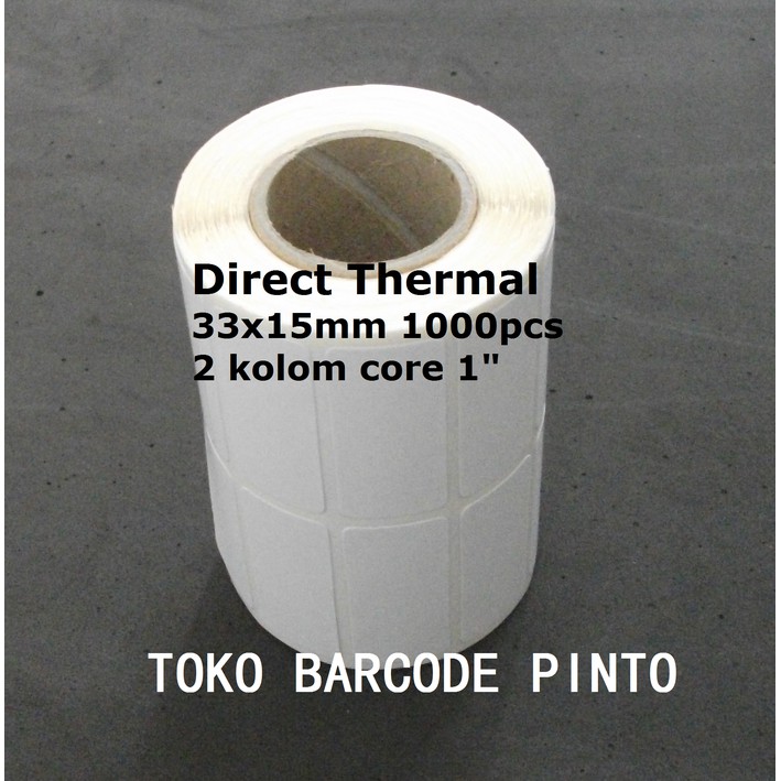 

33x15mm 2line 1000pcs core1" gap,direct thermal,Label sticker barcode TERLARIS