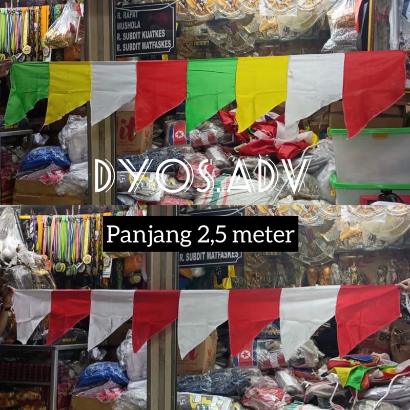 umbul umbul merah putih dan warna warni 2,5 meter